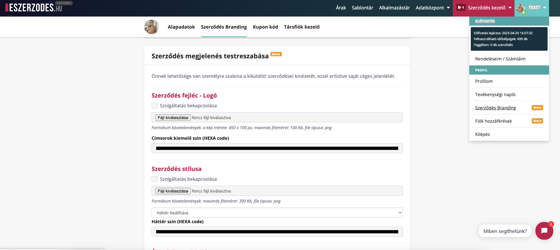 Personnaliser l'apparence du contrat